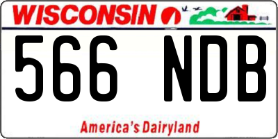 WI license plate 566NDB