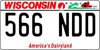 WI license plate 566NDD