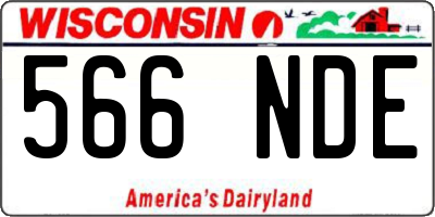 WI license plate 566NDE
