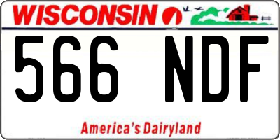 WI license plate 566NDF