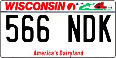 WI license plate 566NDK