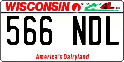 WI license plate 566NDL