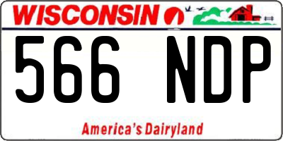 WI license plate 566NDP