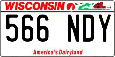 WI license plate 566NDY