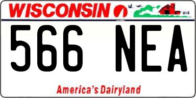 WI license plate 566NEA
