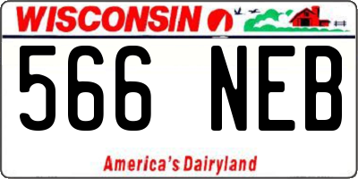 WI license plate 566NEB
