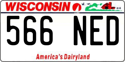 WI license plate 566NED