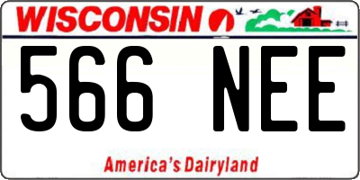 WI license plate 566NEE