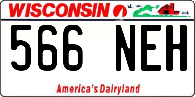 WI license plate 566NEH