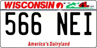 WI license plate 566NEI