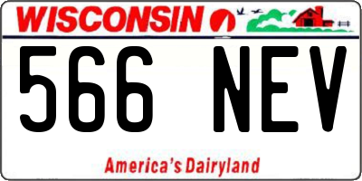 WI license plate 566NEV