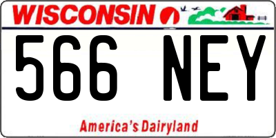 WI license plate 566NEY