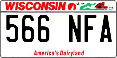 WI license plate 566NFA