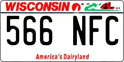 WI license plate 566NFC