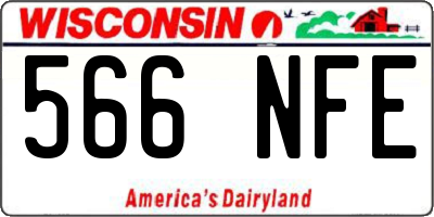 WI license plate 566NFE
