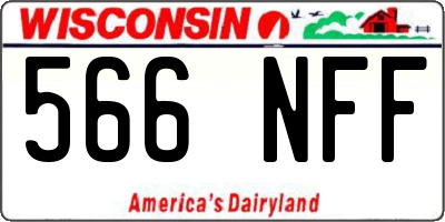 WI license plate 566NFF