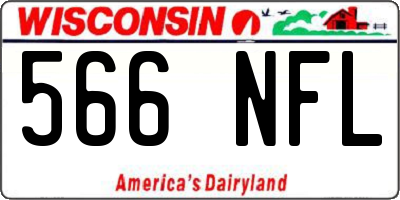 WI license plate 566NFL