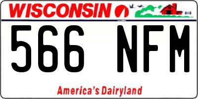 WI license plate 566NFM