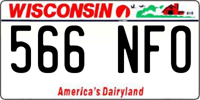 WI license plate 566NFO