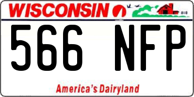 WI license plate 566NFP