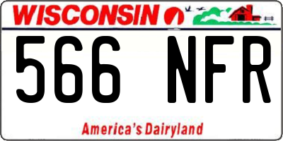 WI license plate 566NFR