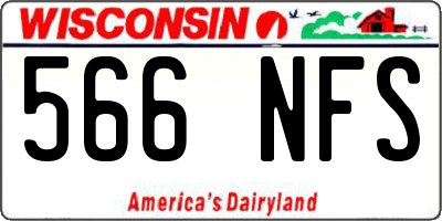 WI license plate 566NFS
