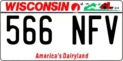 WI license plate 566NFV