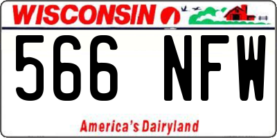 WI license plate 566NFW