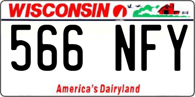 WI license plate 566NFY