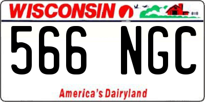 WI license plate 566NGC