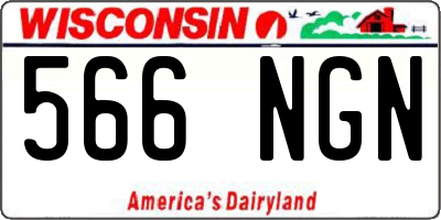 WI license plate 566NGN