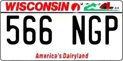 WI license plate 566NGP