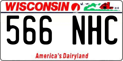 WI license plate 566NHC