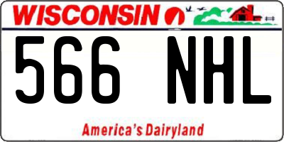 WI license plate 566NHL