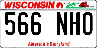 WI license plate 566NHO