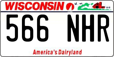 WI license plate 566NHR