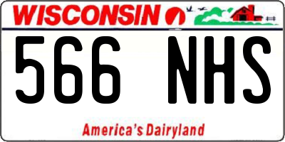 WI license plate 566NHS