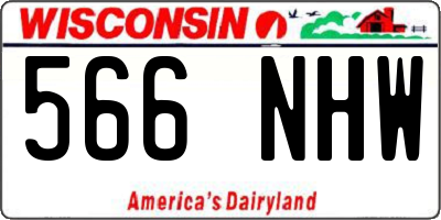 WI license plate 566NHW