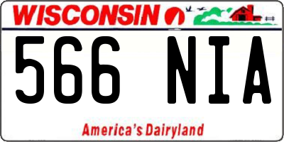 WI license plate 566NIA