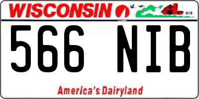 WI license plate 566NIB