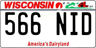 WI license plate 566NID
