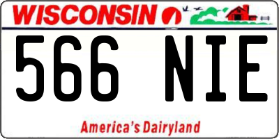 WI license plate 566NIE
