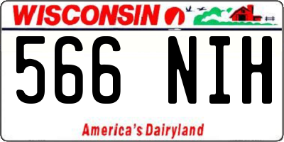 WI license plate 566NIH