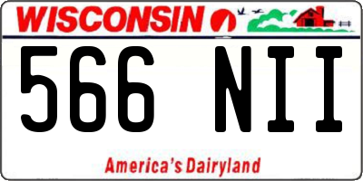 WI license plate 566NII