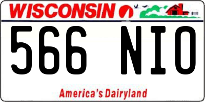 WI license plate 566NIO
