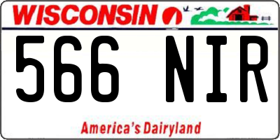 WI license plate 566NIR