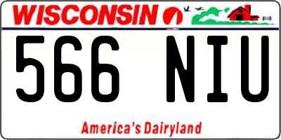 WI license plate 566NIU