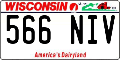 WI license plate 566NIV