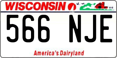 WI license plate 566NJE