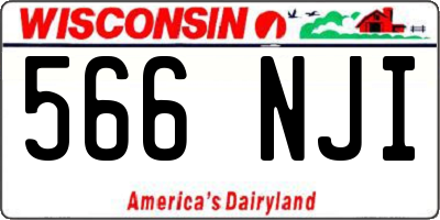 WI license plate 566NJI